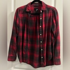 Aritzia Wilfred Free Flannel Button Up Red